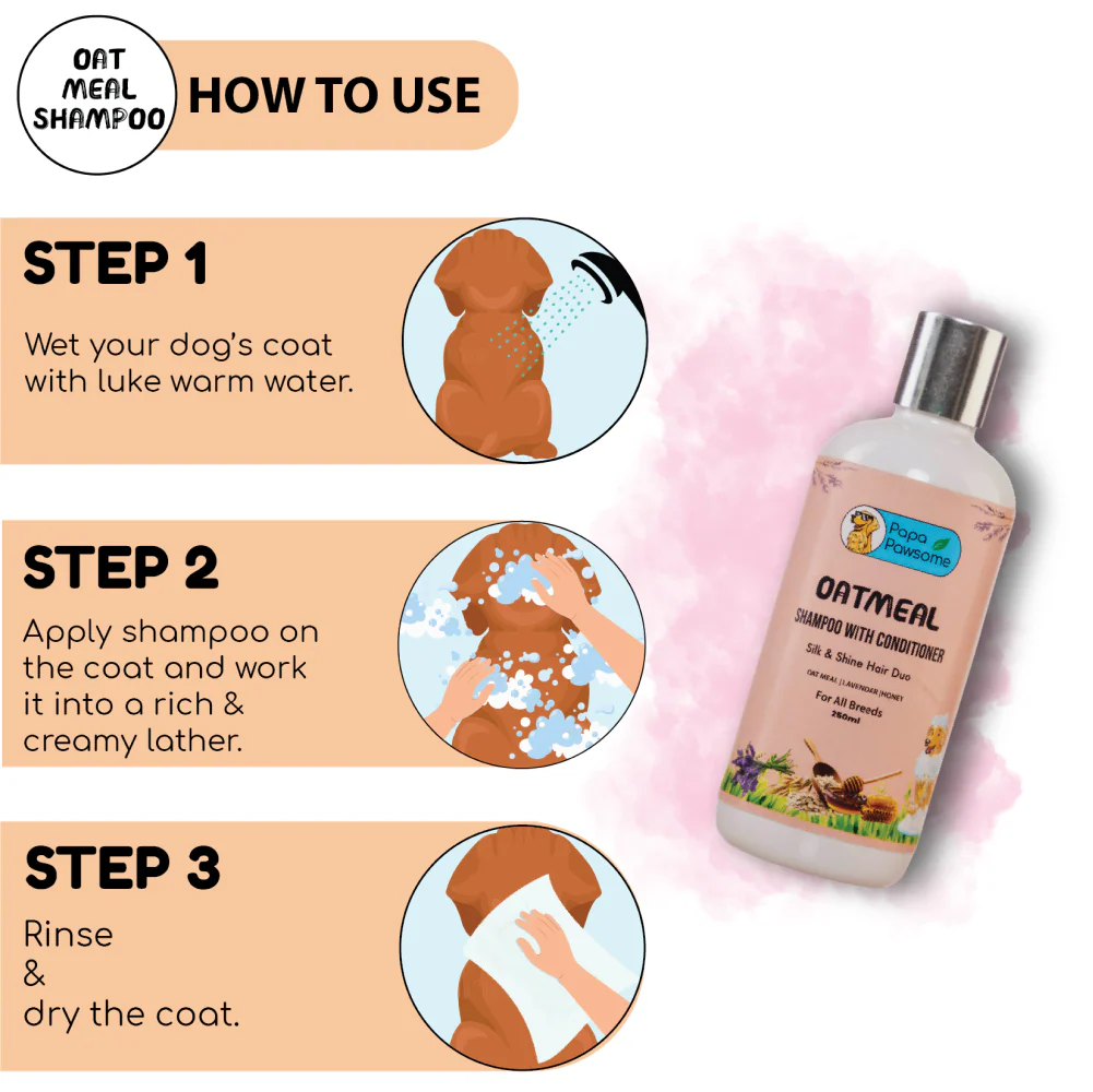 Papa Pawsome Oatmeal Shampoo with Conditioner for Dogs - Image 5