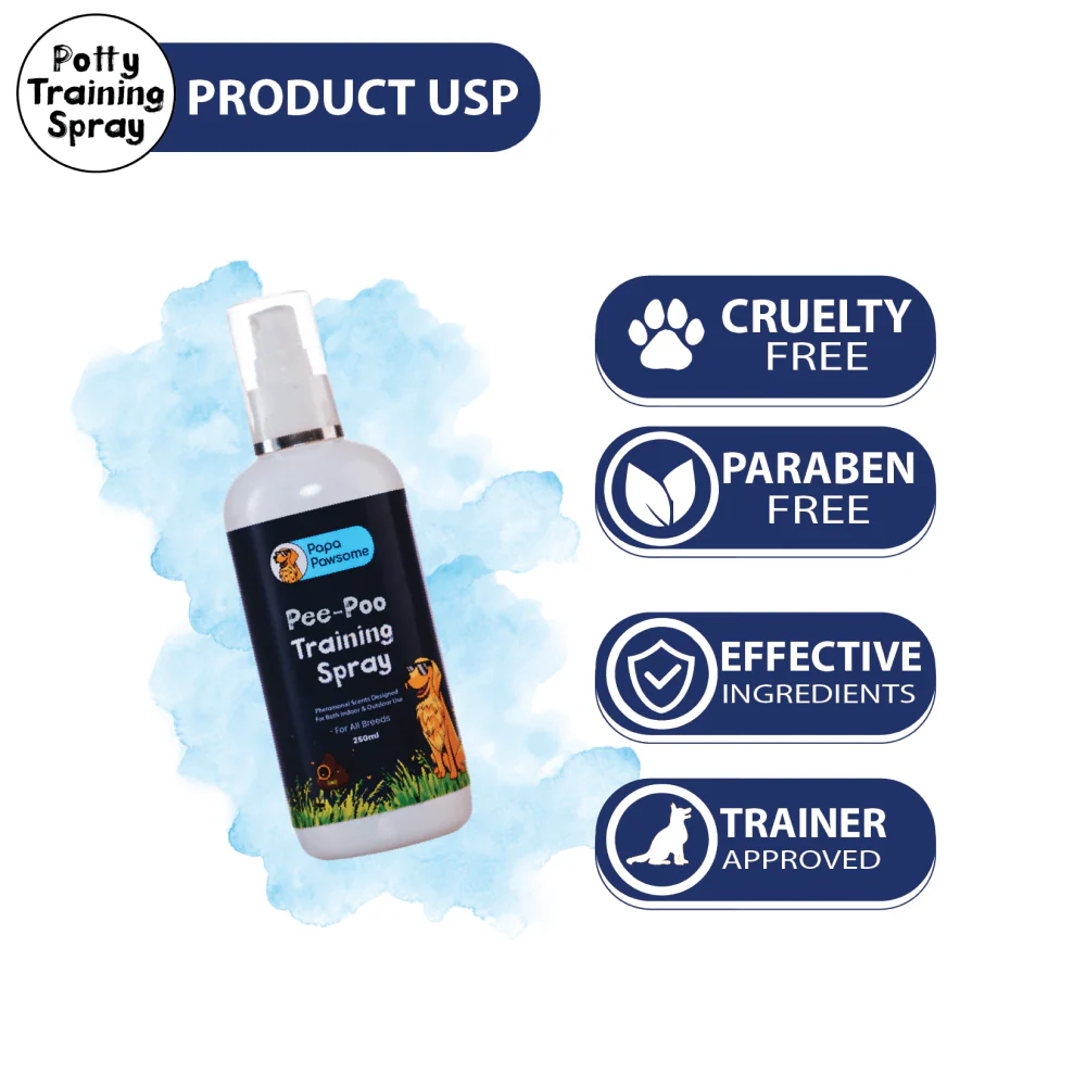Papa Pawsome Pee Poo Potty Training Spray and Palm Brush for Dogs and Cats - Image 2