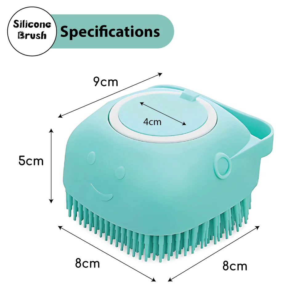 Papa Pawsome Shampoo Bath Silicone Brush for Dogs and Cats (Pink) - Image 6