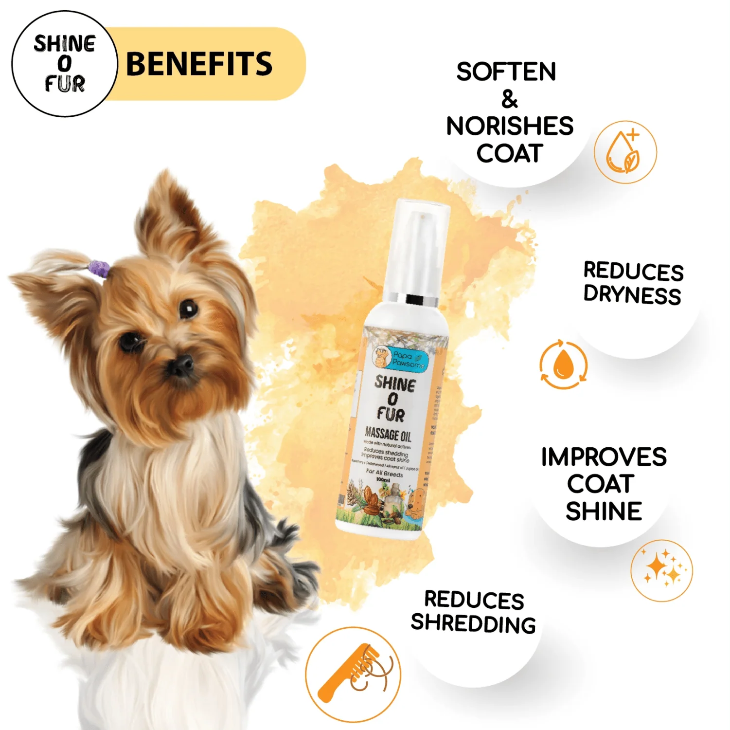 Papa Pawsome Shine O' Fur Massage Oil for Dog - Image 3