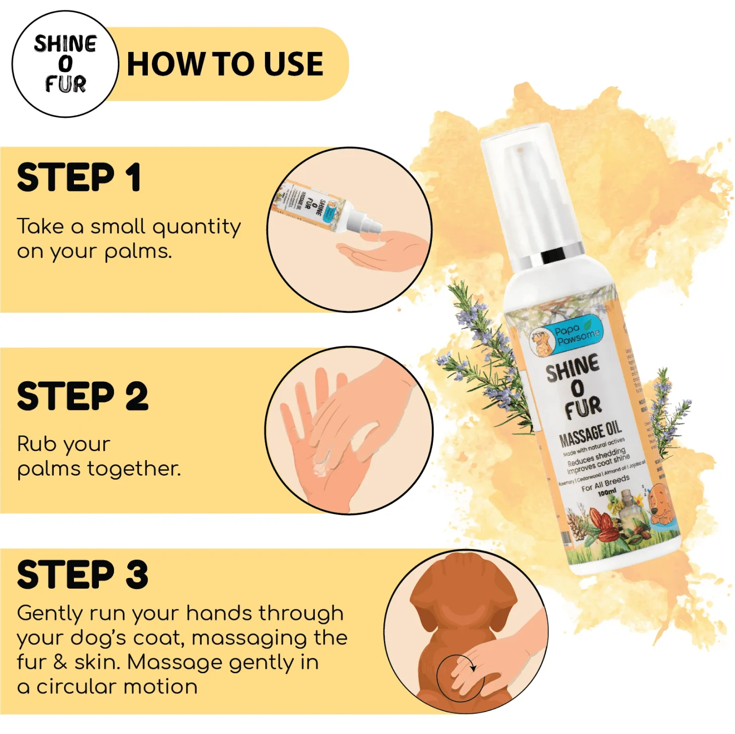 Papa Pawsome Shine O' Fur Massage Oil for Dog - Image 5