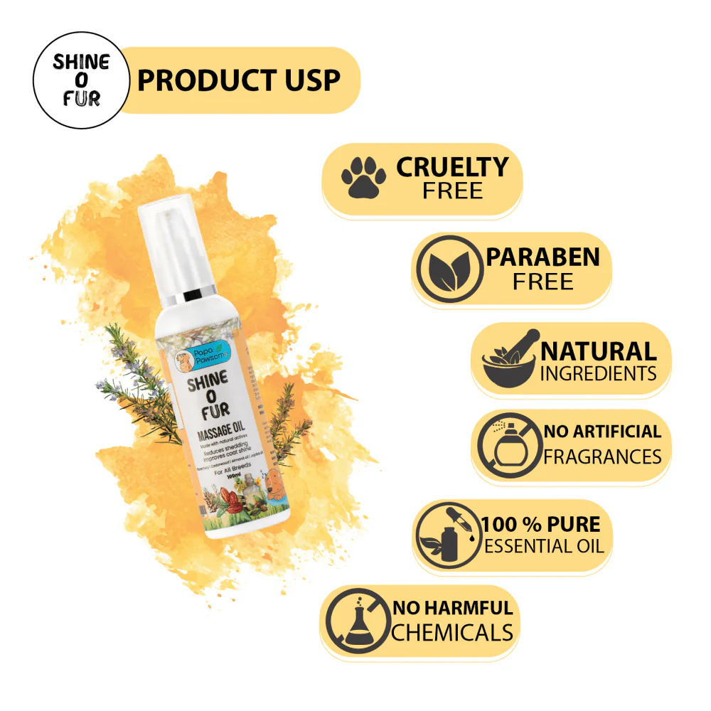 Papa Pawsome Shine O' Fur Massage Oil for Dog - Image 6