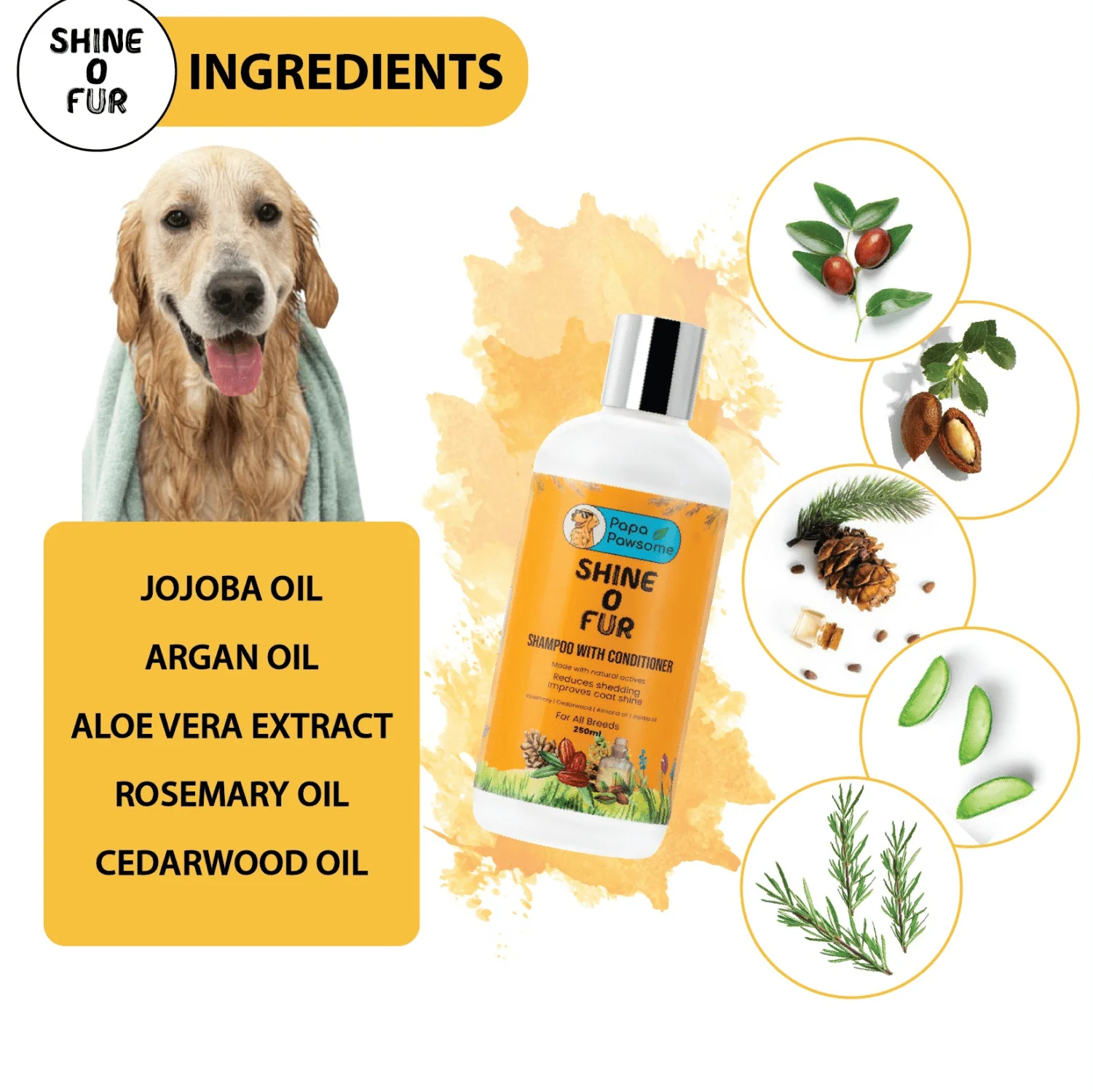 Papa Pawsome Shine O' Fur Shampoo with Conditioner for Dogs - Image 5