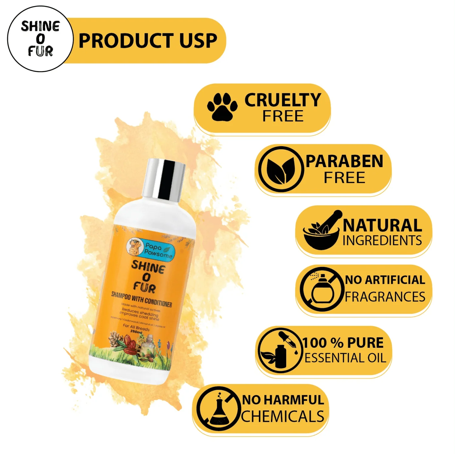 Papa Pawsome Shine O' Fur Shampoo with Conditioner for Dogs - Image 6