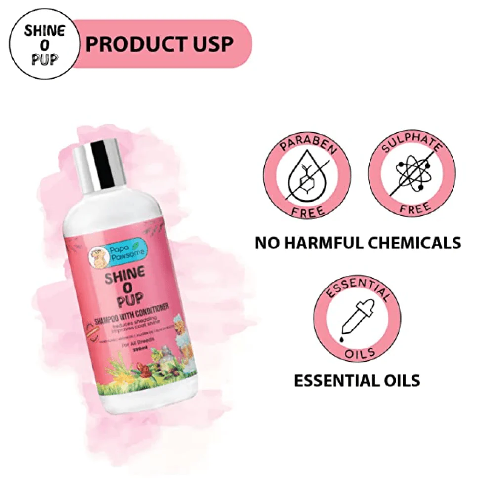 Papa Pawsome Shine O' Pup Tear Free Shampoo with Conditioner for Dogs - Image 4