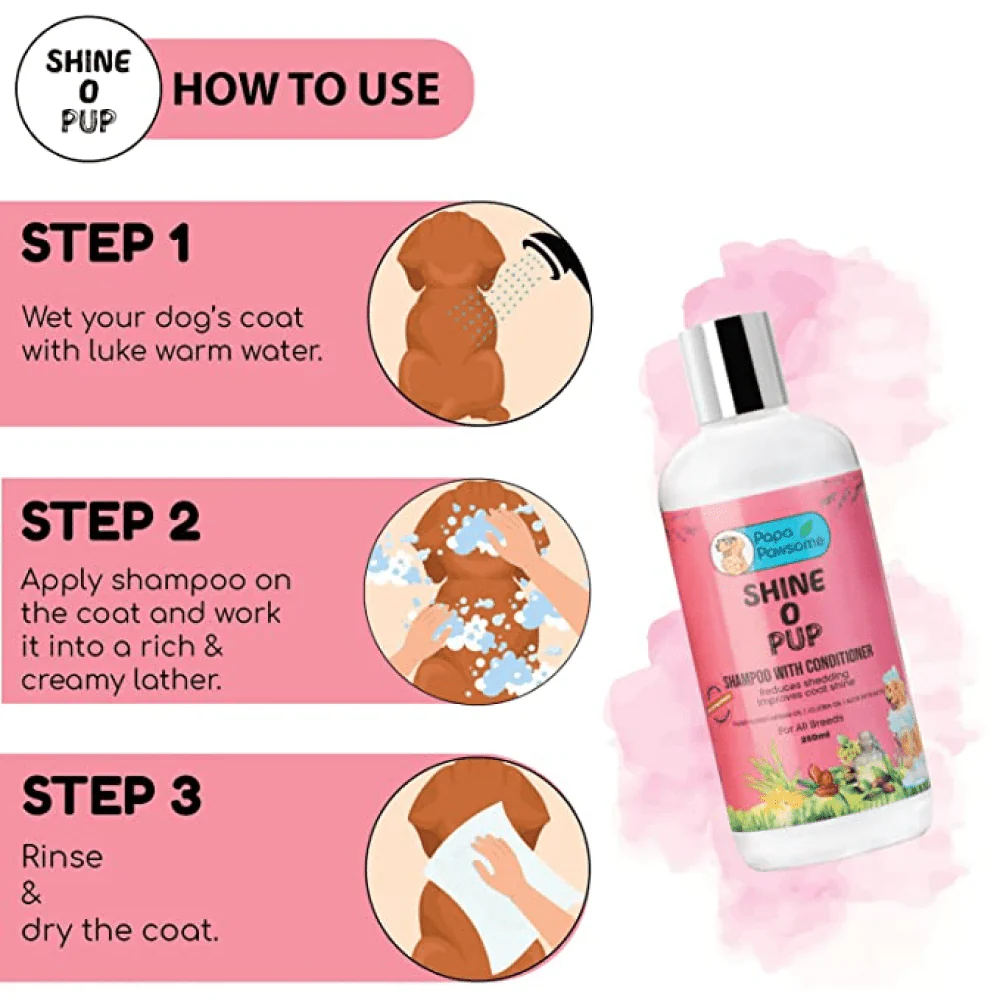 Papa Pawsome Shine O' Pup Tear Free Shampoo with Conditioner for Dogs - Image 5