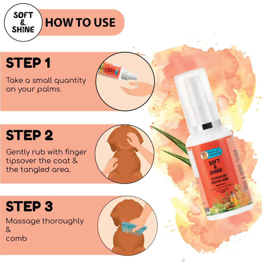 Papa Pawsome Soft & Shine Detangling Fur Serum for Dogs - Image 3