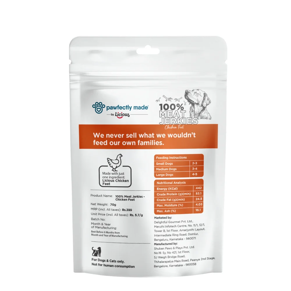 Pawfectly Made By Licious Dehydrated Chicken Heart and Feet Jerky Dog Treat Combo - Image 11