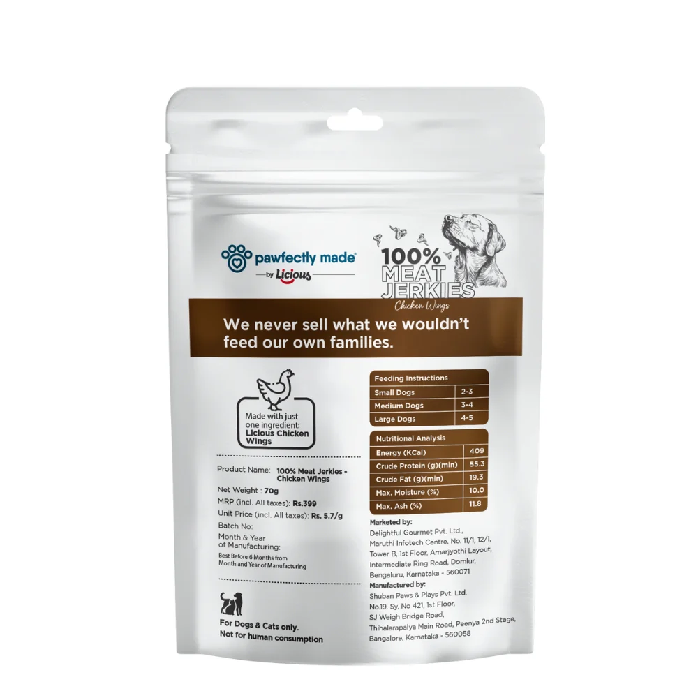 Pawfectly Made By Licious Dehydrated Chicken Wings Jerky Dog Treat - Image 7