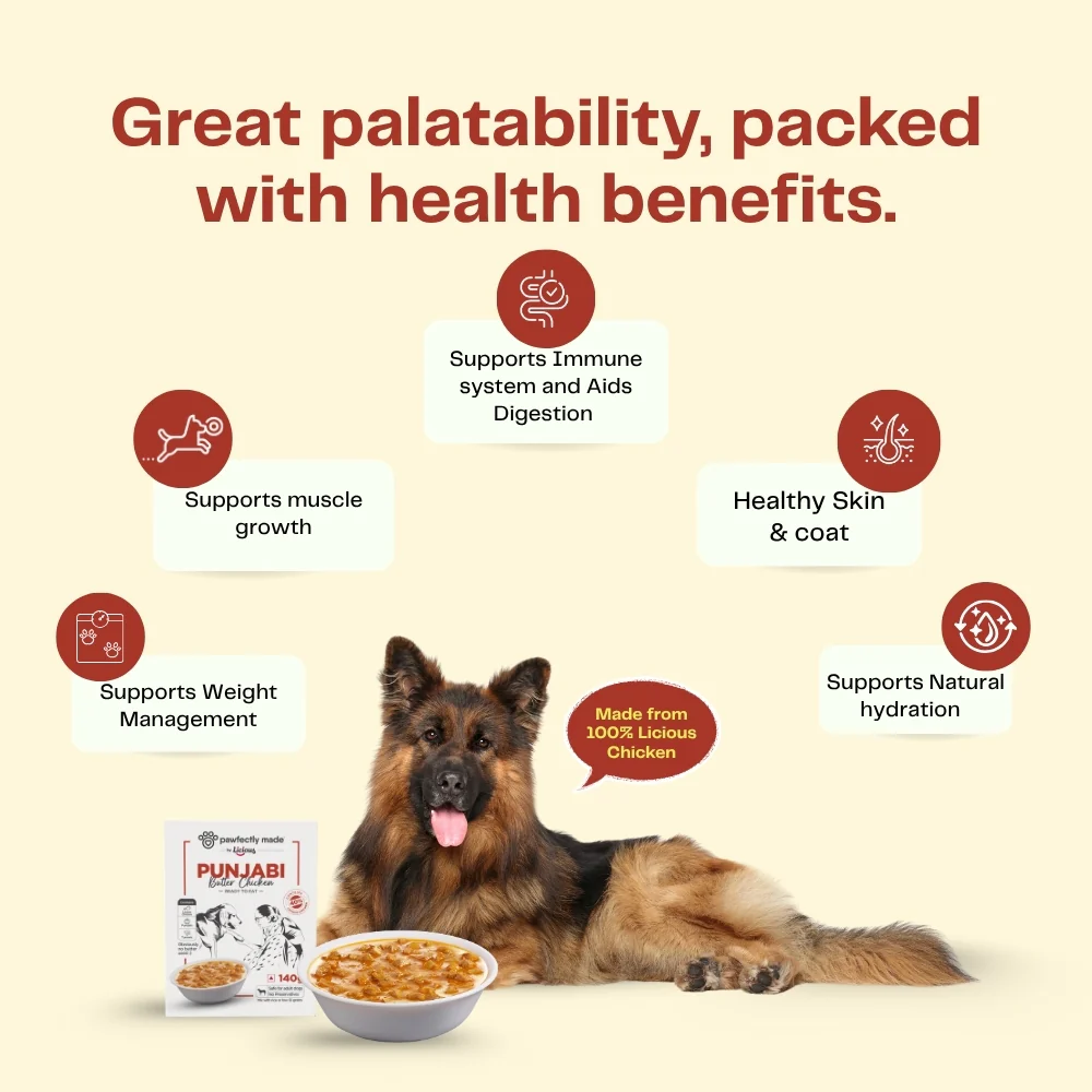Pawfectly Made By Licious Punjabi Butter Chicken Gravy Adult Dog Wet Food - Image 5