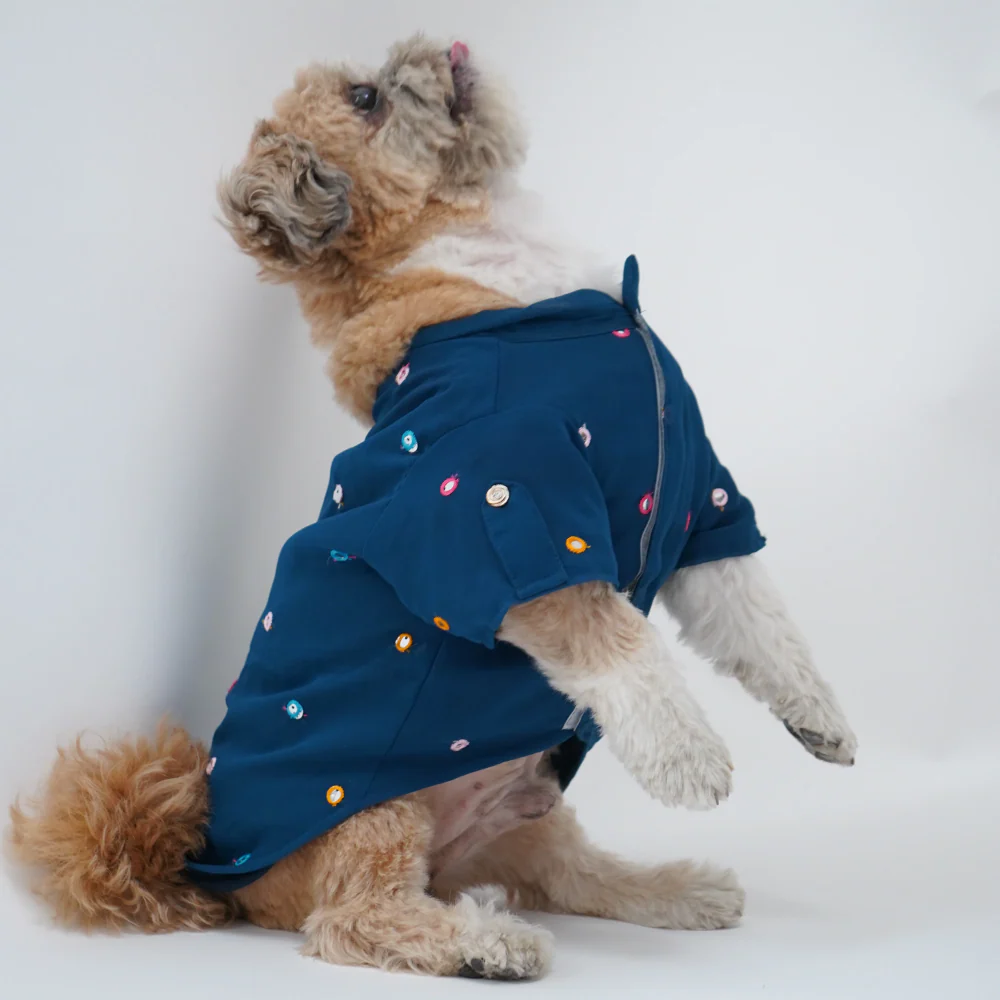 Pawgypets Festive Shirt for Dogs (Peacock Blue) - Image 4