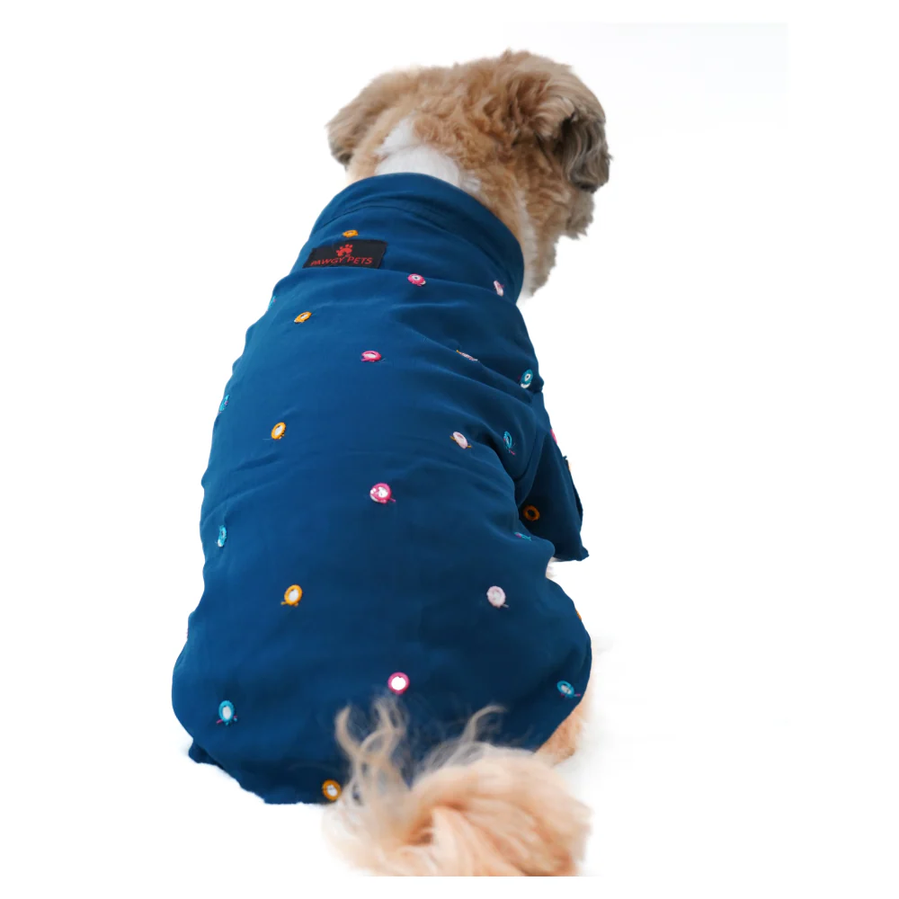 Pawgypets Festive Shirt for Dogs (Peacock Blue) - Image 6