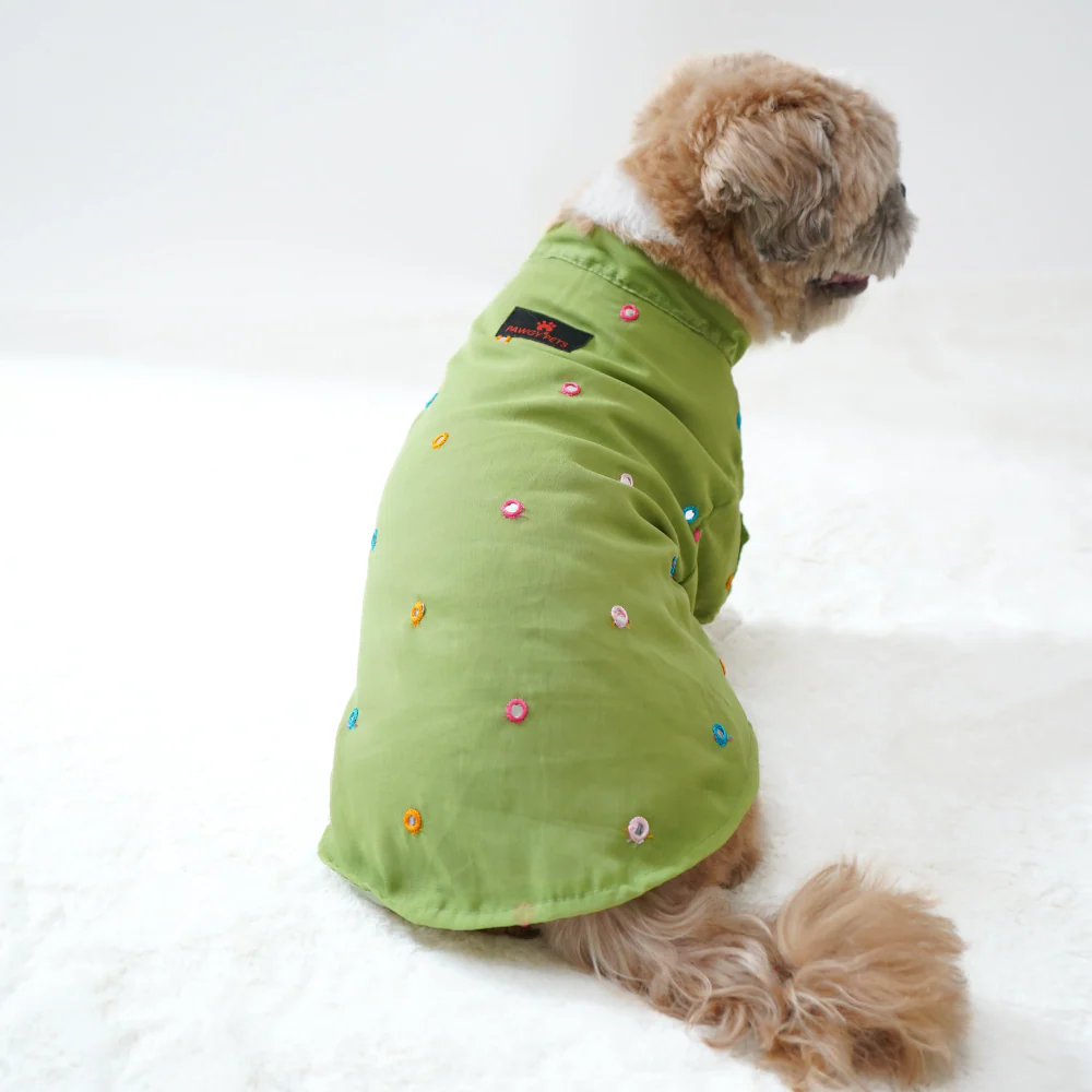 Pawgypets Festive Shirt for Dogs (Pista Green) - Image 7