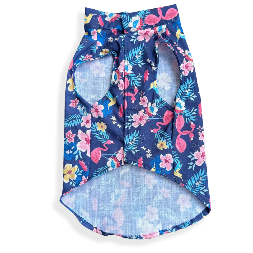Pawgypets Hawaiian Flamingo Sando for Dogs (Navy Blue) - Image 4