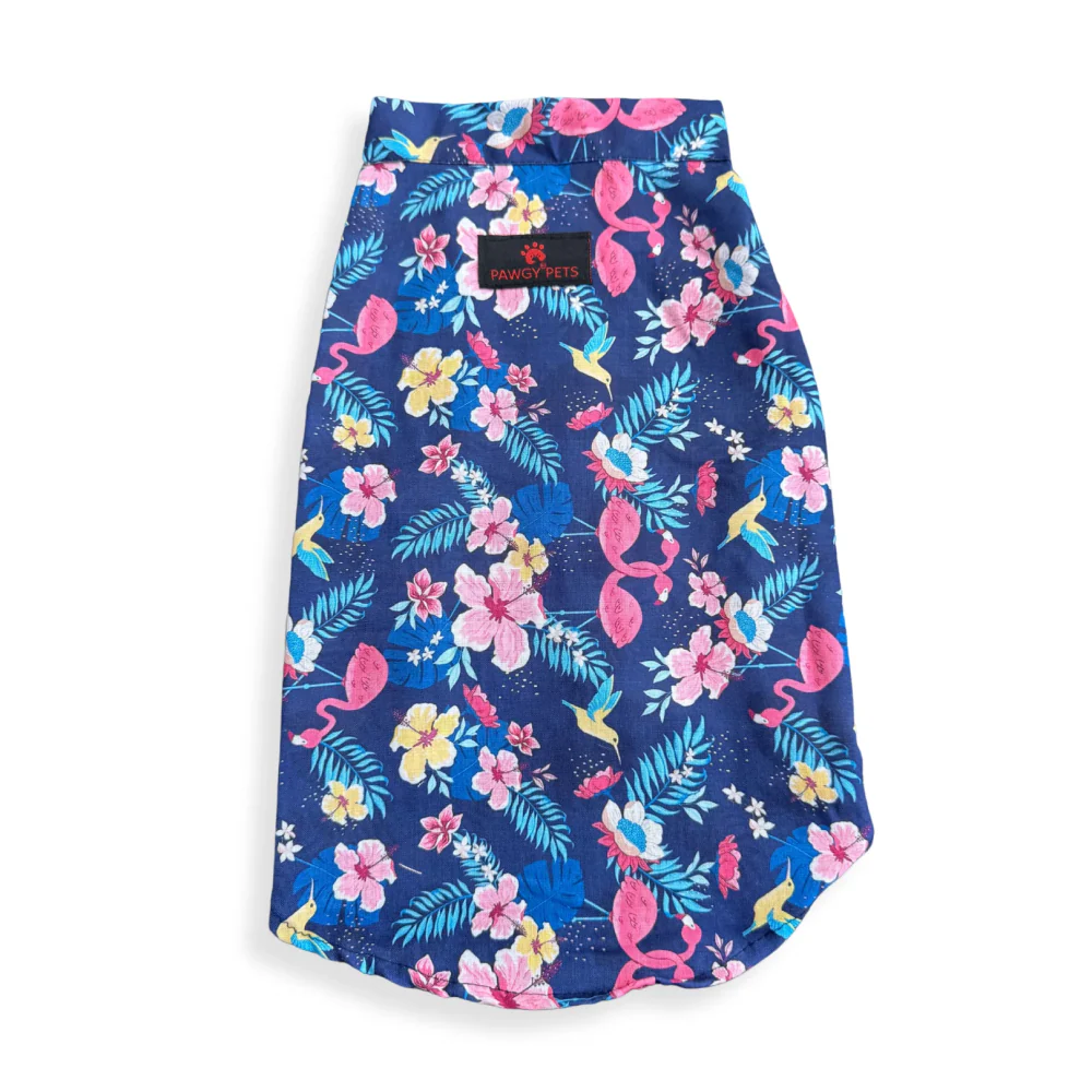 Pawgypets Hawaiian Flamingo Sando for Dogs (Navy Blue) - Image 5