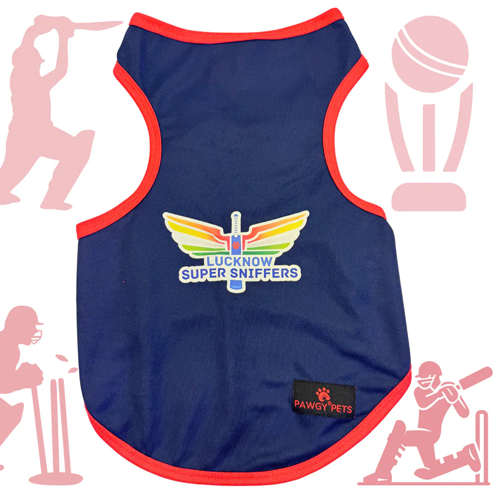 Lucknow Super Sniffers ipl Jersey for Dogs and Cats | Indian Pet League
