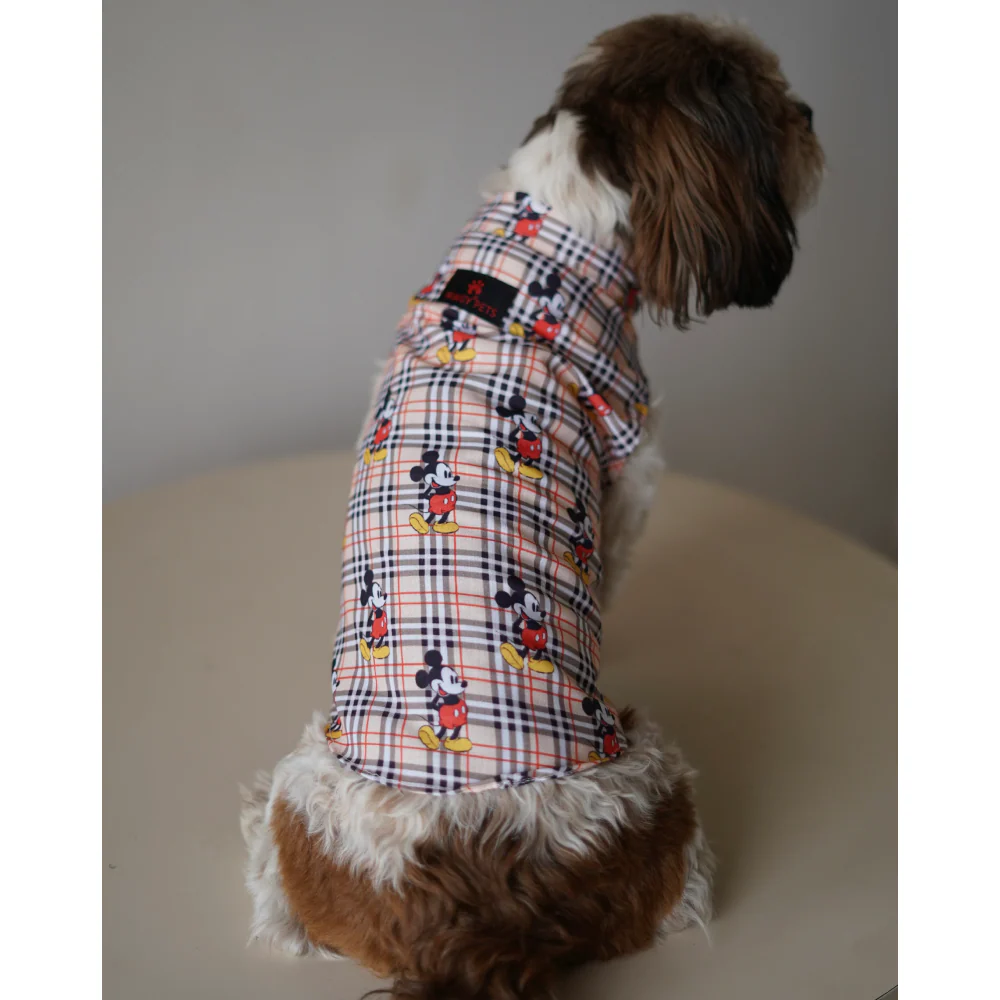 Pawgypets Mickey Check Sando for Dogs (Beige) - Image 3