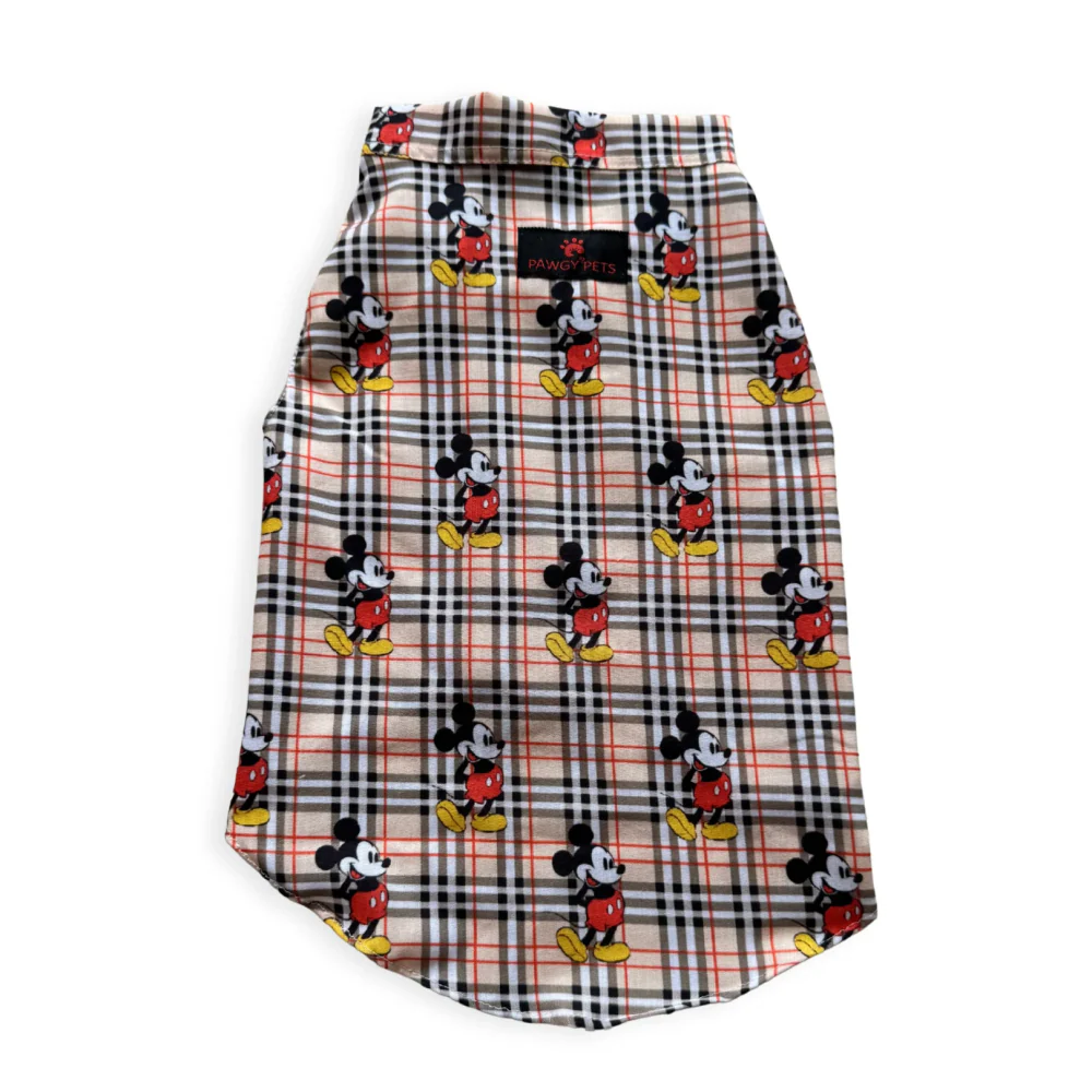 Pawgypets Mickey Check Sando for Dogs (Beige) - Image 5
