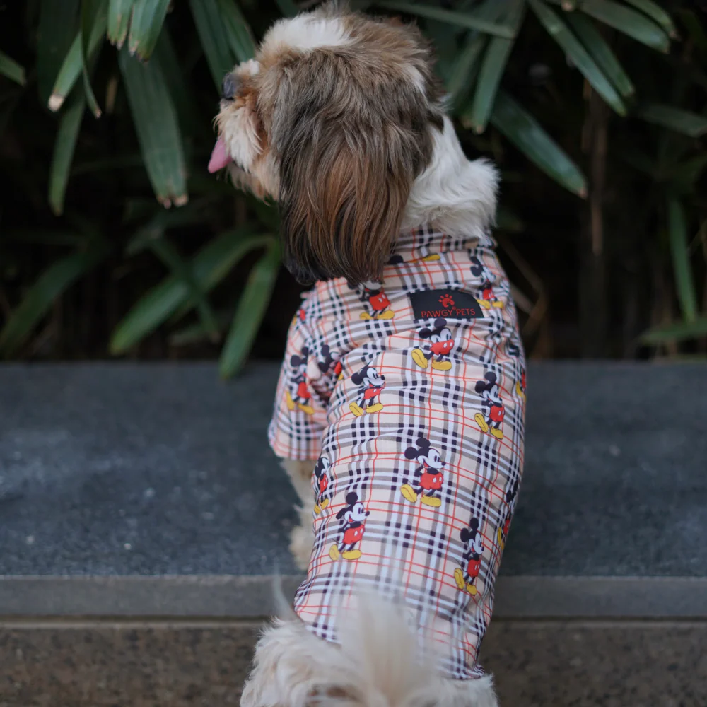 Pawgypets Mickey Check Shirt for Dogs (Beige) - Image 3