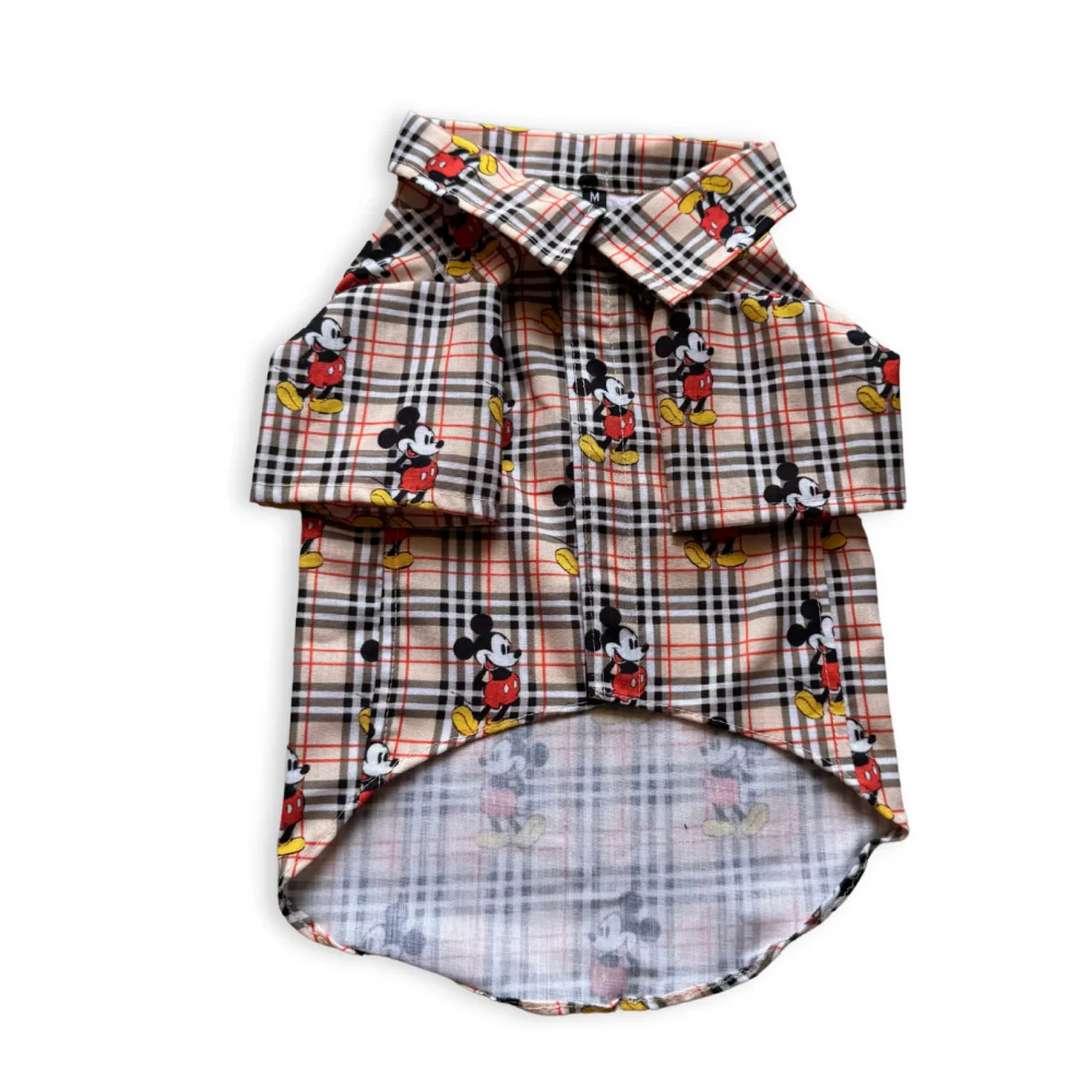 Pawgypets Mickey Check Shirt for Dogs (Beige) - Image 4