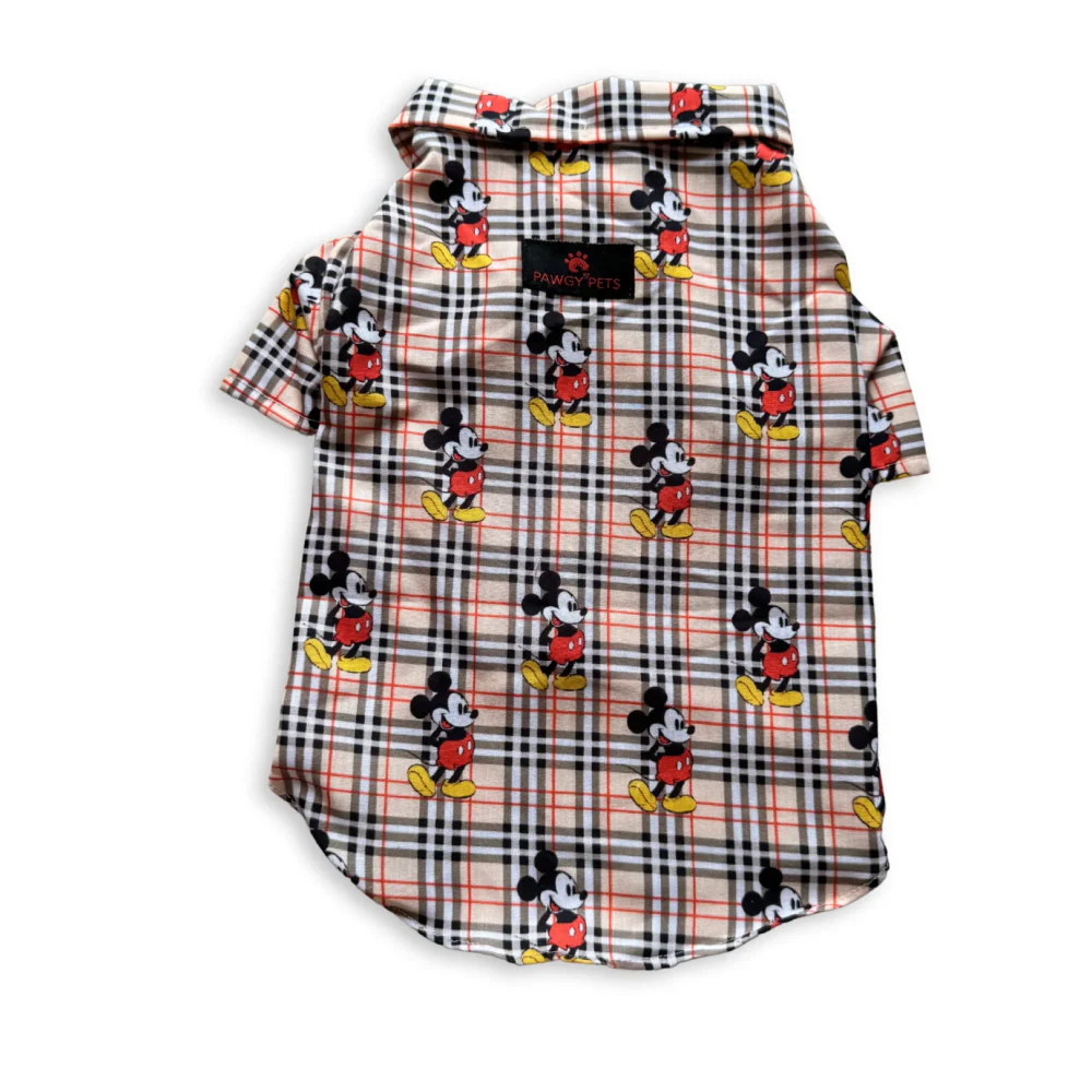 Pawgypets Mickey Check Shirt for Dogs (Beige) - Image 5