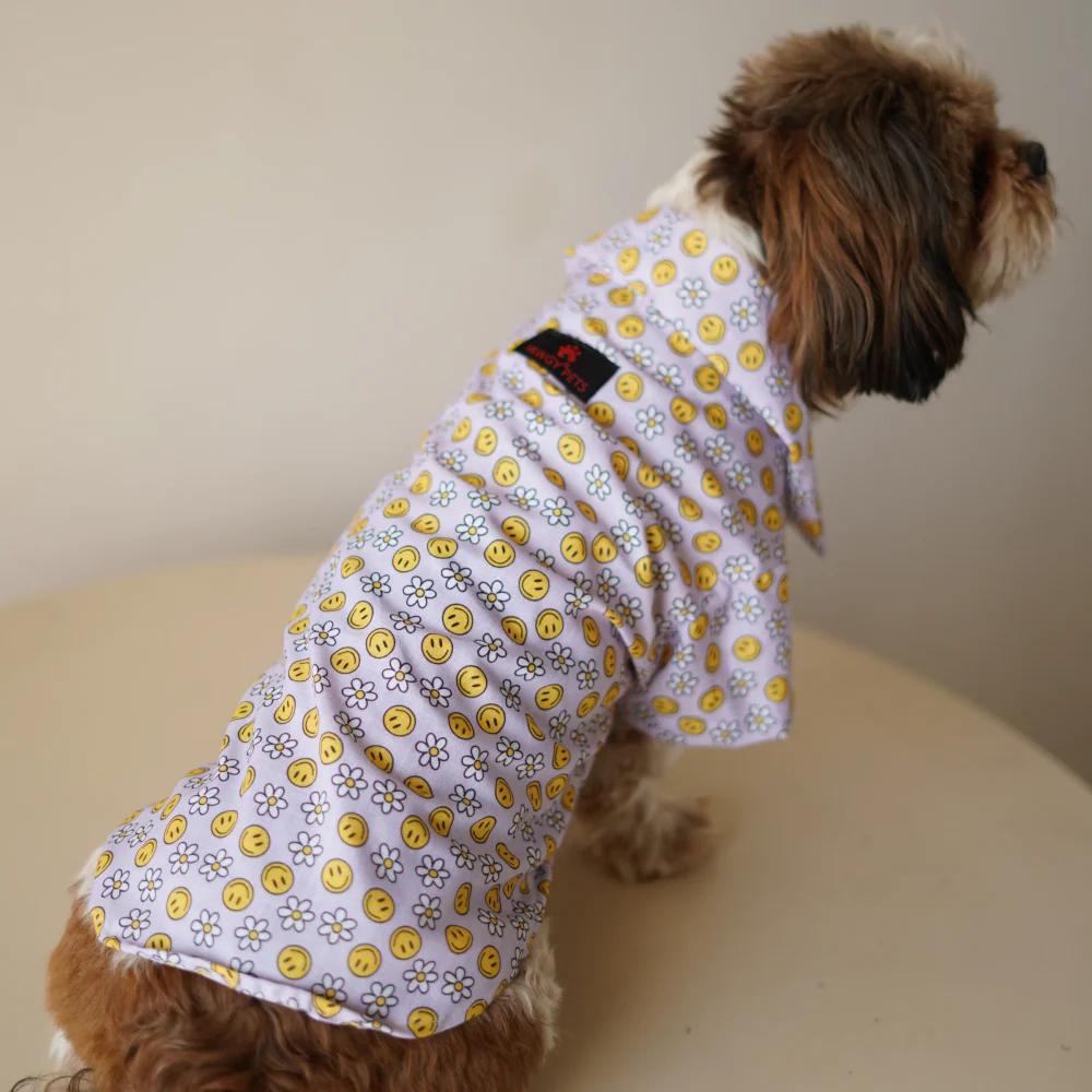 Pawgypets Smiley O Clock Shirt for Dogs (Lavender) - Image 3