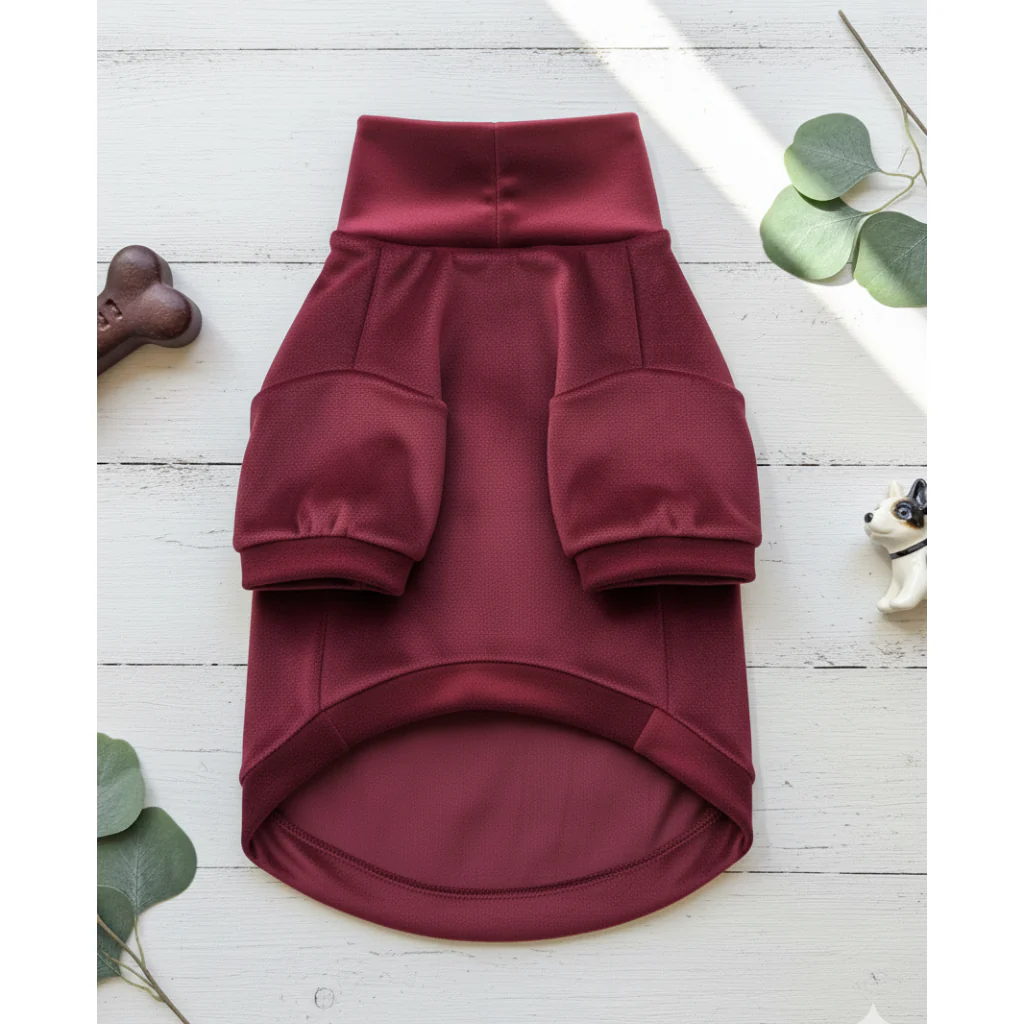 Pawgy Pets Super Soft Maroon High Neck Sweater for Dogs and Cats - Image 3
