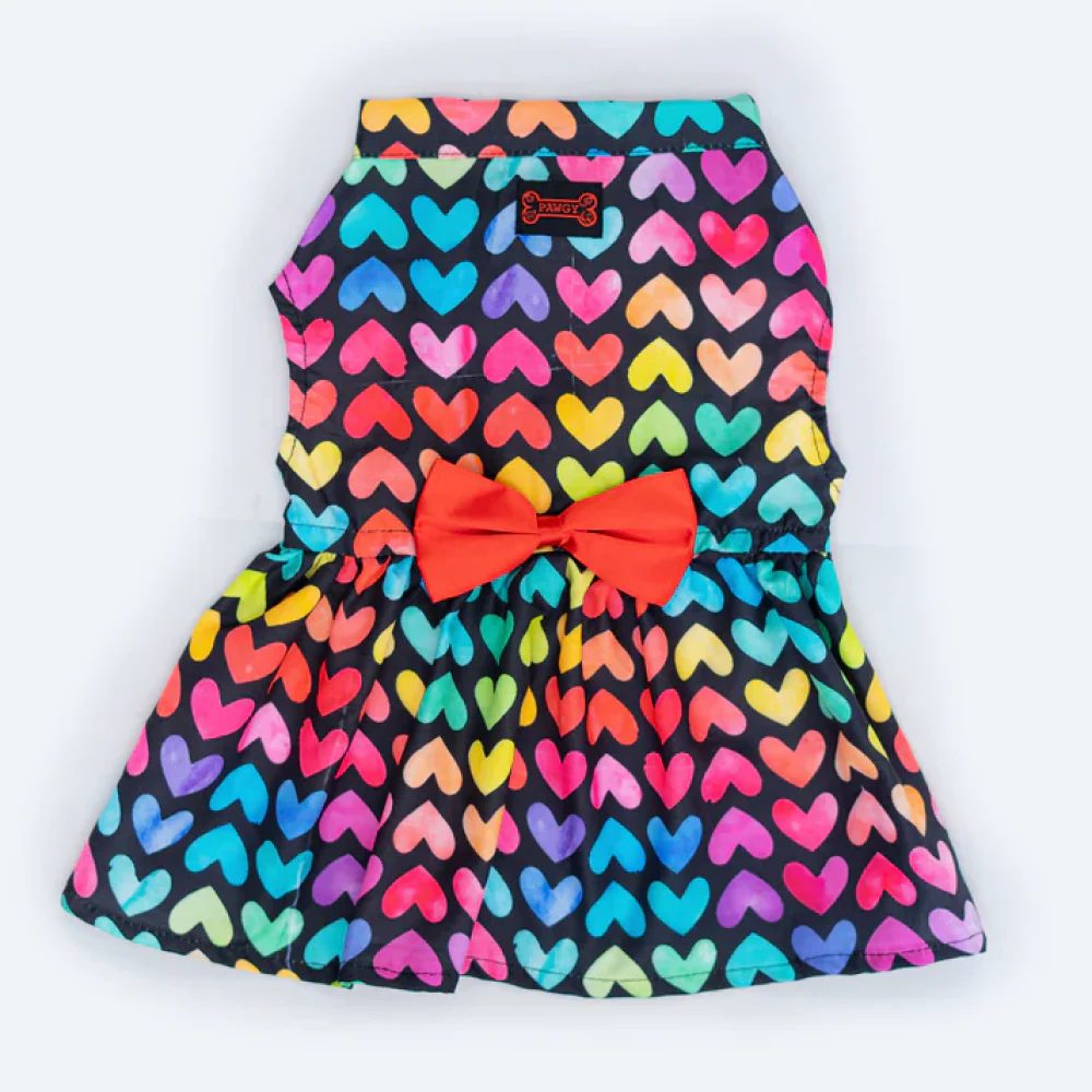 Pawgypet Multi Heart Dress for Dogs (Multi Colour) - Image 4