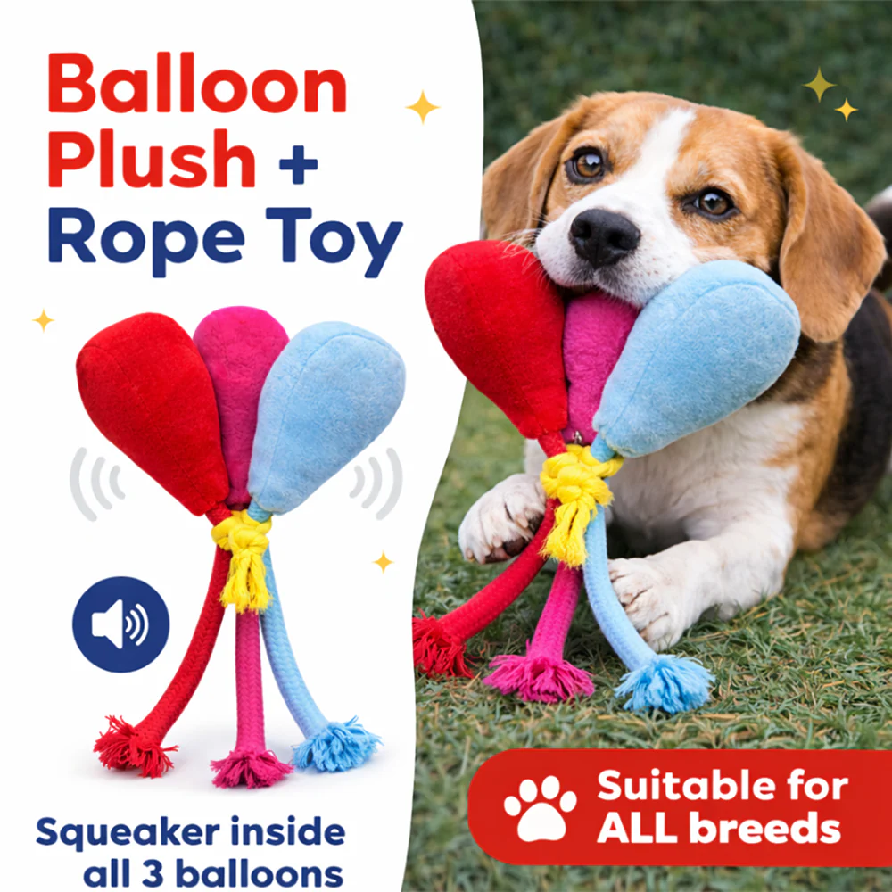 Pawgypets Balloon Plush with Rope Toy for Dogs - Image 2