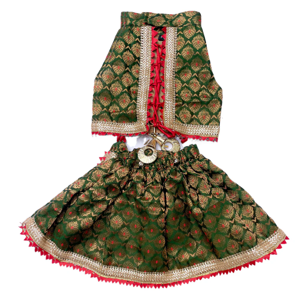 Pawgypets Brocade Lehenga for Dogs and Cats (Green) - Image 3