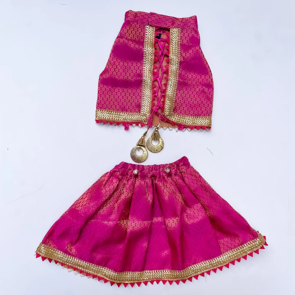 Pawgypets Brocade Lehenga for Dogs and Cats (Pink) - Image 2