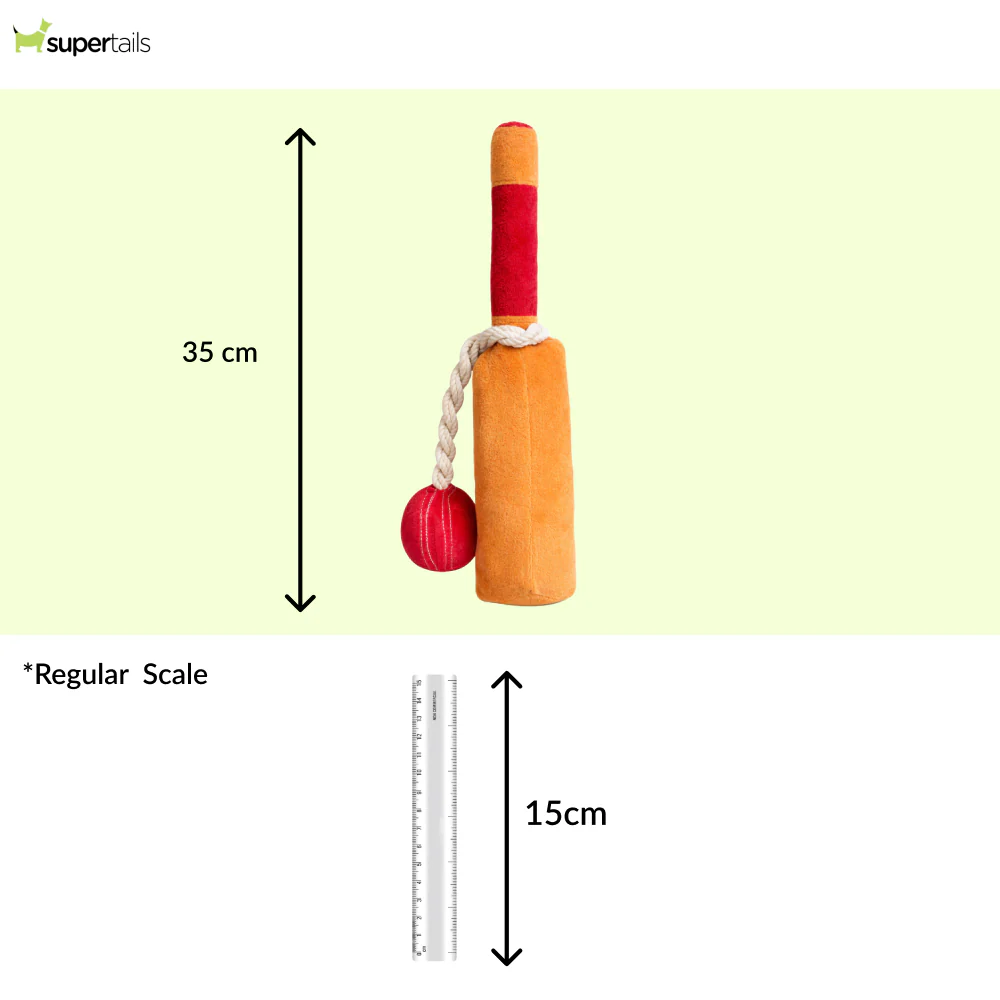 Pawgypets Cricket Fever Doggo Plush with Rope Toy for Dogs (Brown and Red) - Image 5