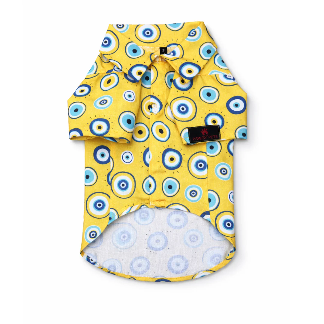 Pawgypets Evil Eye Casual Shirt for Dogs (Yellow) - Image 4