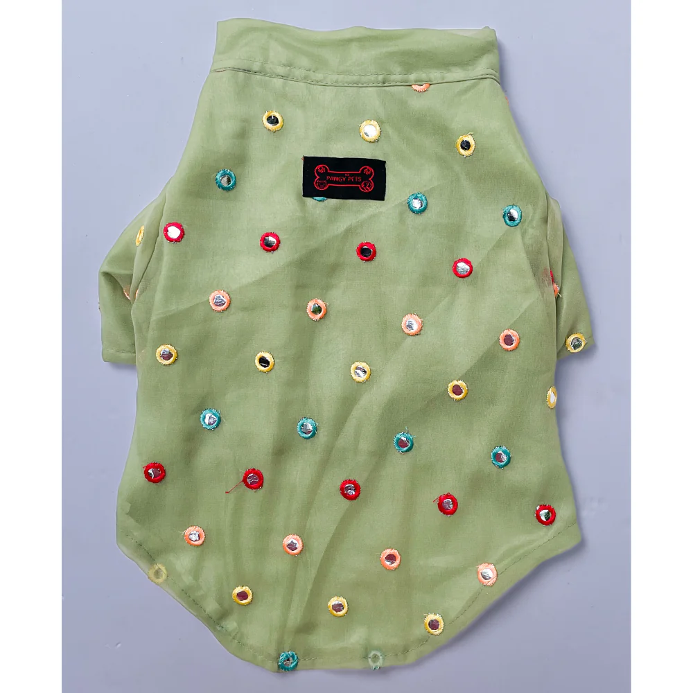 Pawgypets Festive Shirt for Dogs and Cats (Pista Green) - Image 2