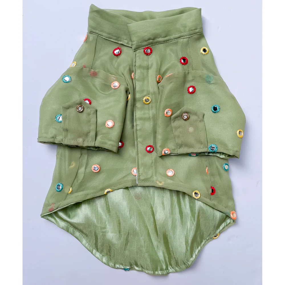 Pawgypets Festive Shirt for Dogs and Cats (Pista Green) - Image 4