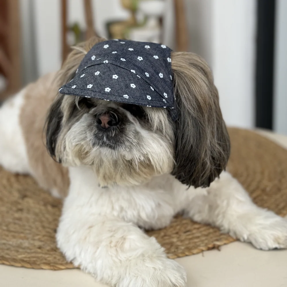 Pawgypets Floral Cap for Dogs (Denim) - Image 4