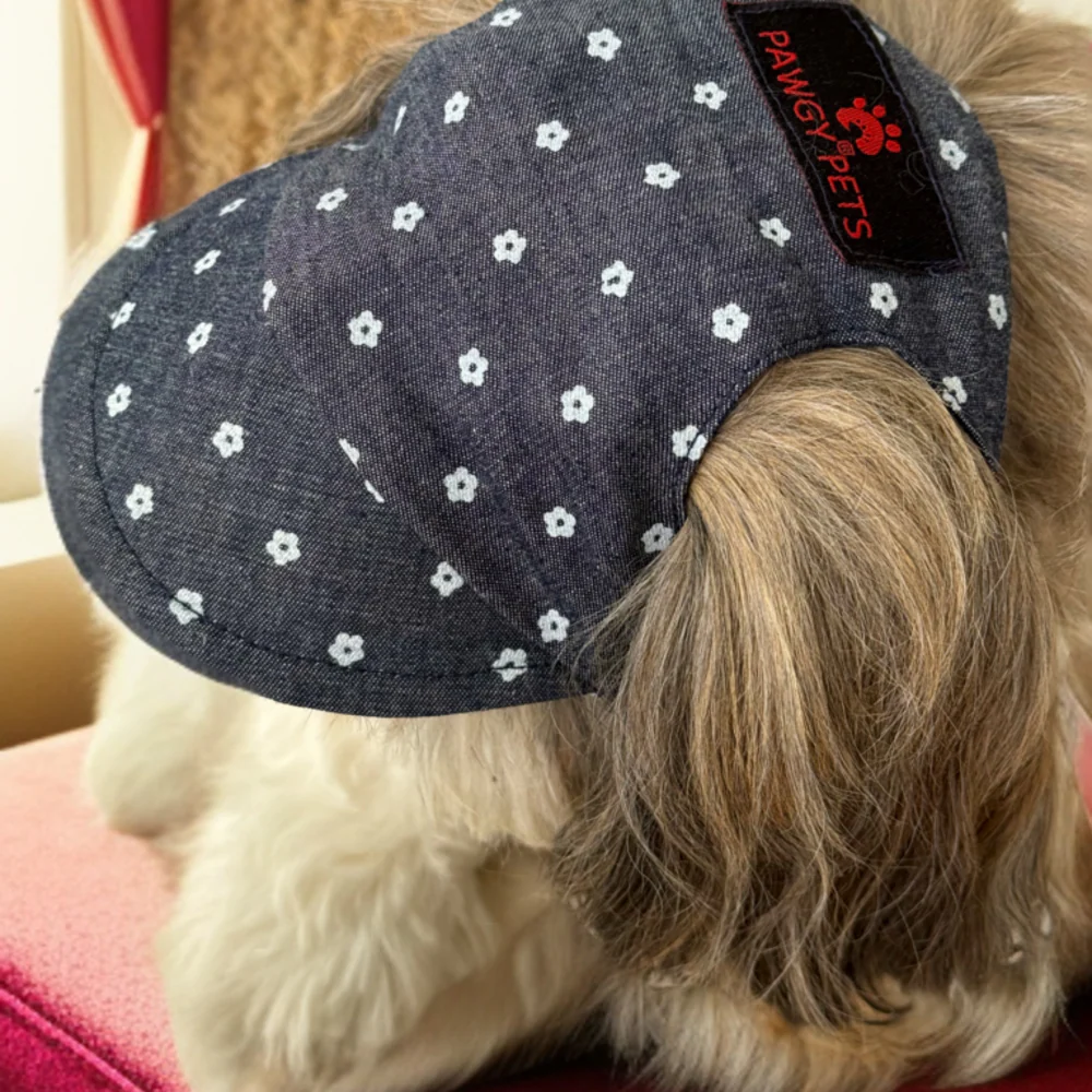 Pawgypets Floral Cap for Dogs (Denim) - Image 5