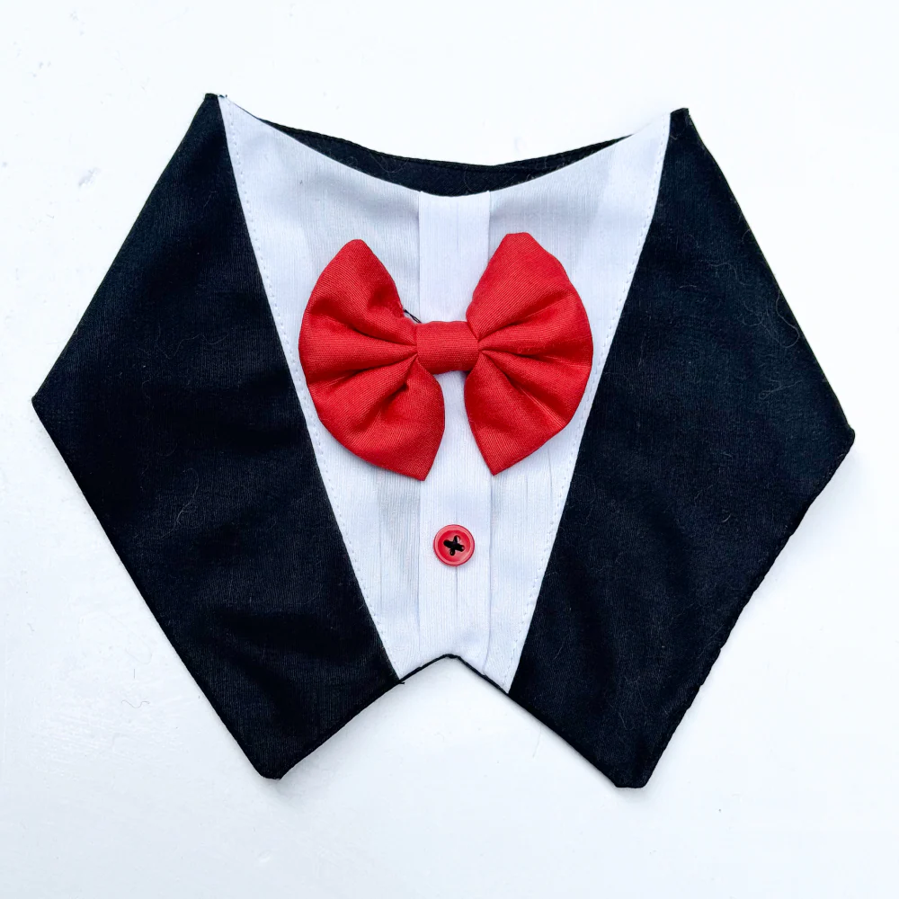 Pawgypets Formal Tux Bandana for Dogs and Cats (Black) - Image 3