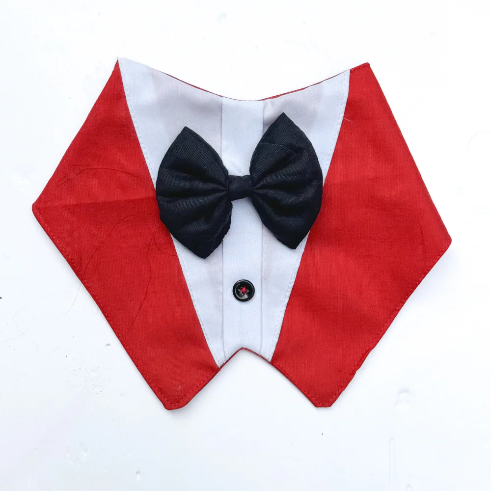 Pawgypets Formal Tux Bandana for Dogs and Cats (Red) - Image 4
