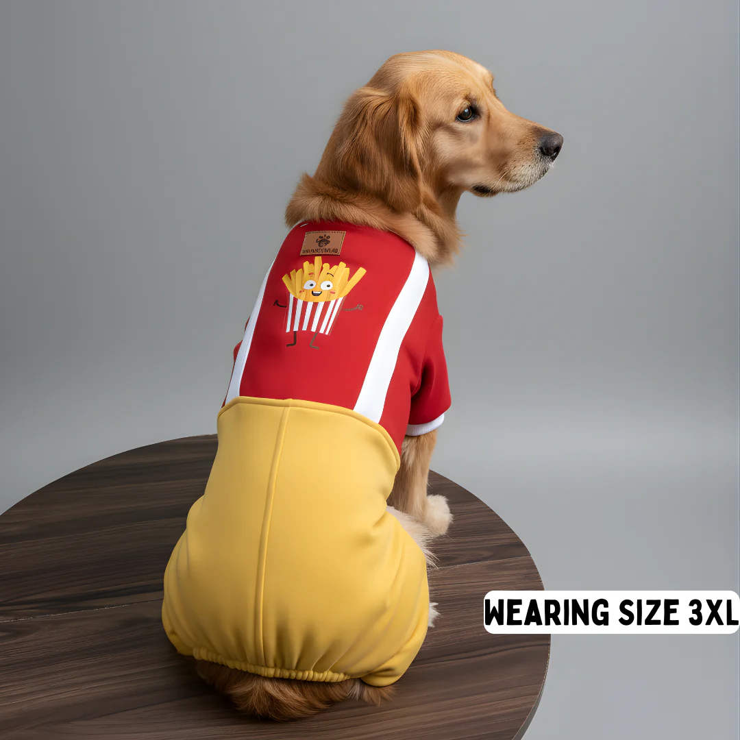 Pawgypets Fries Four-Legged Sweatshirt for Dogs (Yellow/Red) - Image 3