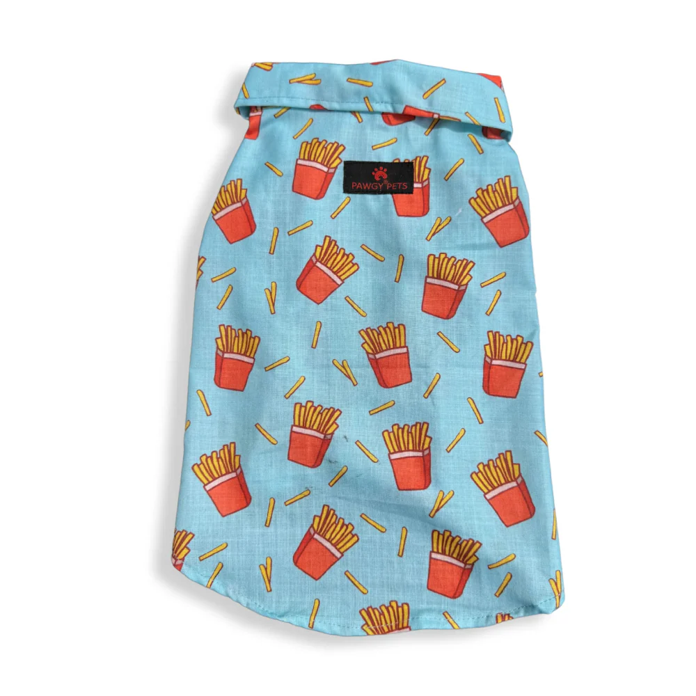Pawgypets Fries Over Guys Shirt for Dogs (Blue) - Image 5