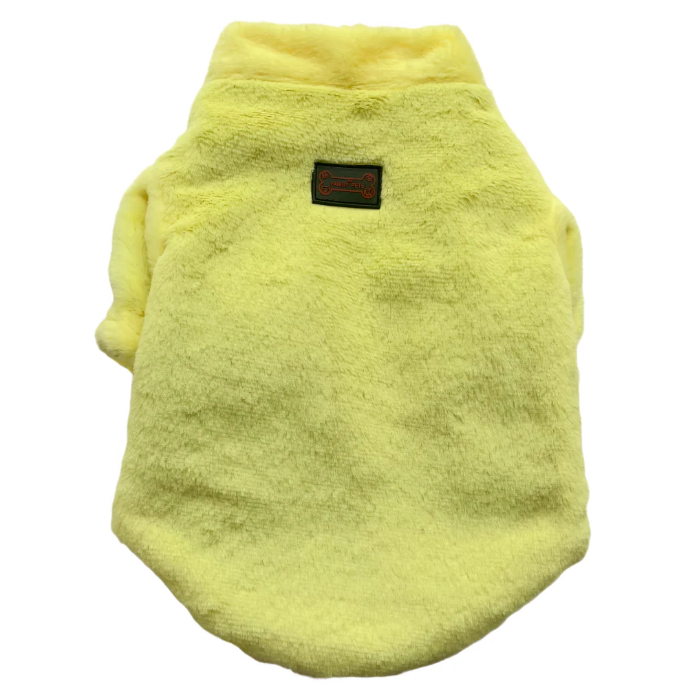 Pawgypets Fur Puffer Jacket for Dogs and Cats (Yellow) - Image 2