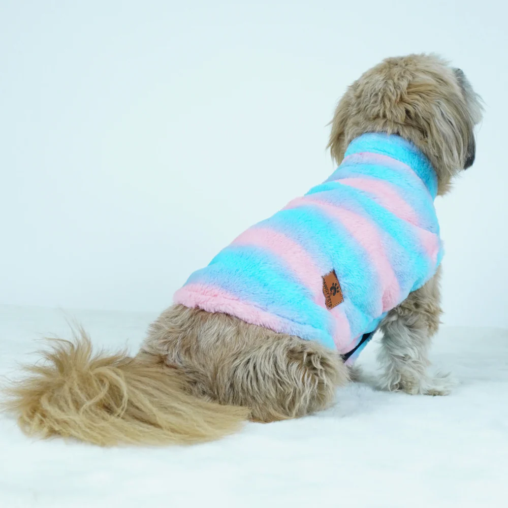 Pawgypets Fur Sleeveless Sweater for Dogs and Cats (Blue/Pink) - Image 5