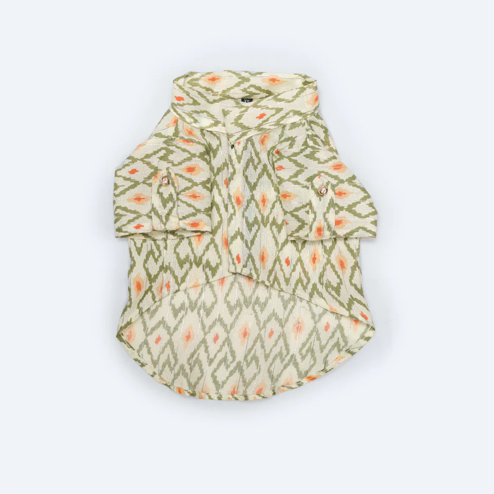 Pawgypets Heritage Kurta for Dogs and Cats (Off White/Orange) - Image 2