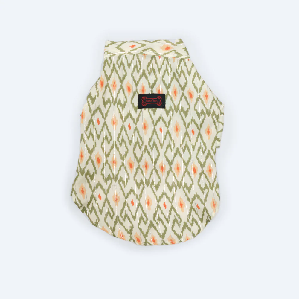 Pawgypets Heritage Kurta for Dogs and Cats (Off White/Orange) - Image 3