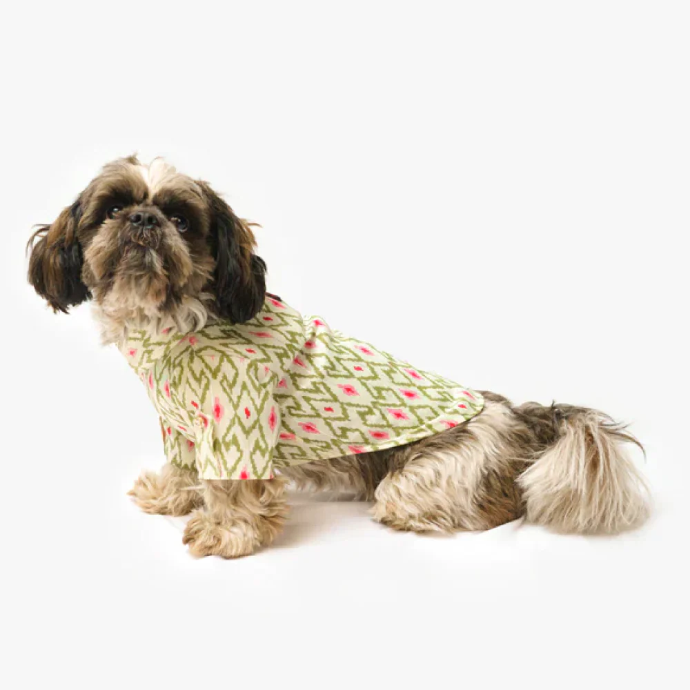 Pawgypets Heritage Summer Kurta for Dogs and Cats (Off White with Pink) - Image 4