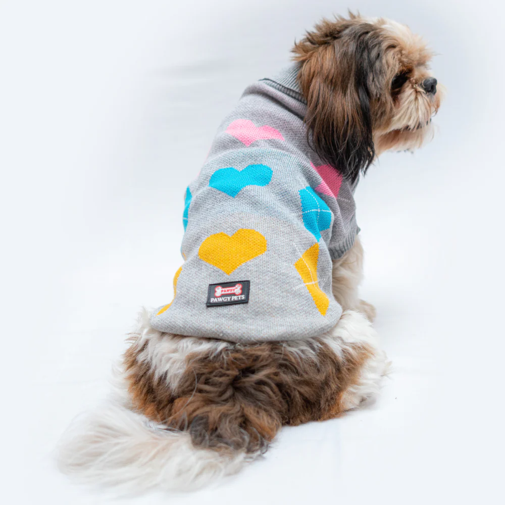 Pawgypets High Neck Cable Kint Sweater for Dogs and Cats (Grey) - Image 6