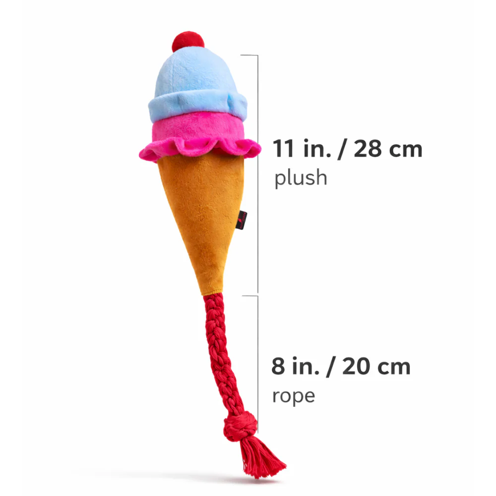 Pawgypets Ice Cream Plush with Rope Toy for Dogs - Image 6