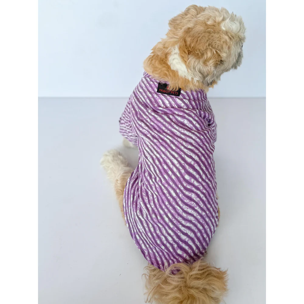 Pawgypets Lehriya Kurta for Dogs and Cats (Purple) - Image 5