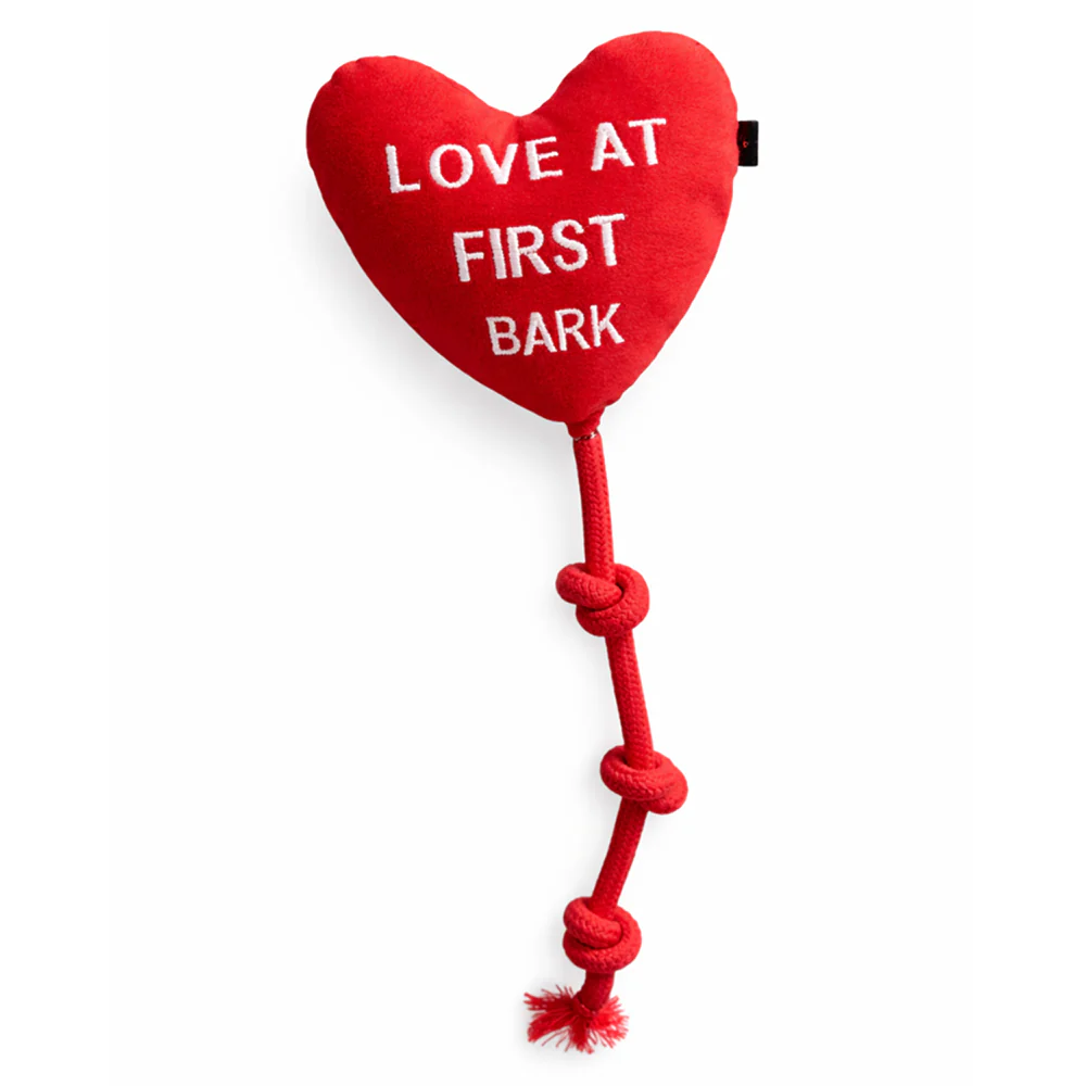 Pawgypets Love at First Bark Doggo Plush with Rope Toy for Dogs (Red) - Image 2